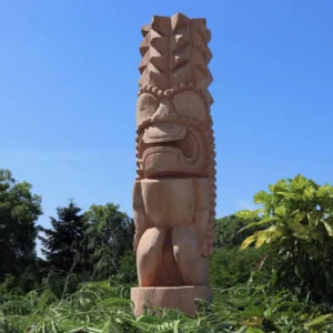 Totem tiki Polynésie en bois de cocotier 100cm – Statue de jardin – Dili