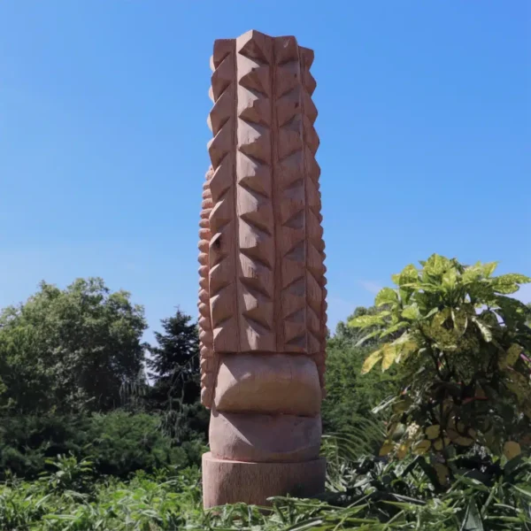 Totem tiki Polynésie en bois de cocotier 100cm – Statue de jardin – Dili – Image 4