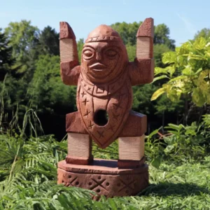 Totem tiki Polynésie en bois de cocotier 62cm – Statue de jardin – Kho Lanta