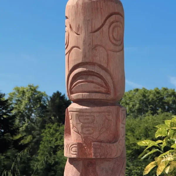 Statue de jardin – Totem tiki en bois de cocotier 100cm – Morea – Image 2