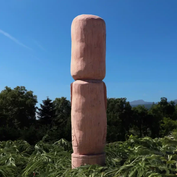Statue de jardin – Totem tiki en bois de cocotier 100cm – Morea – Image 3