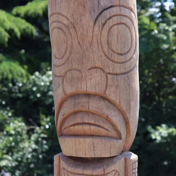 Statue tiki totem en bois de cocotier 150cm Polynésie, décoration extérieur intérieur – Morea – Image 2