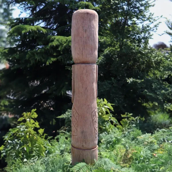 Statue tiki totem en bois de cocotier 150cm Polynésie, décoration extérieur intérieur – Morea – Image 3