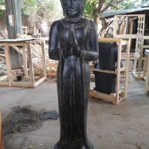 Statue grand Bouddha debout de jardin remerciement 158 cm