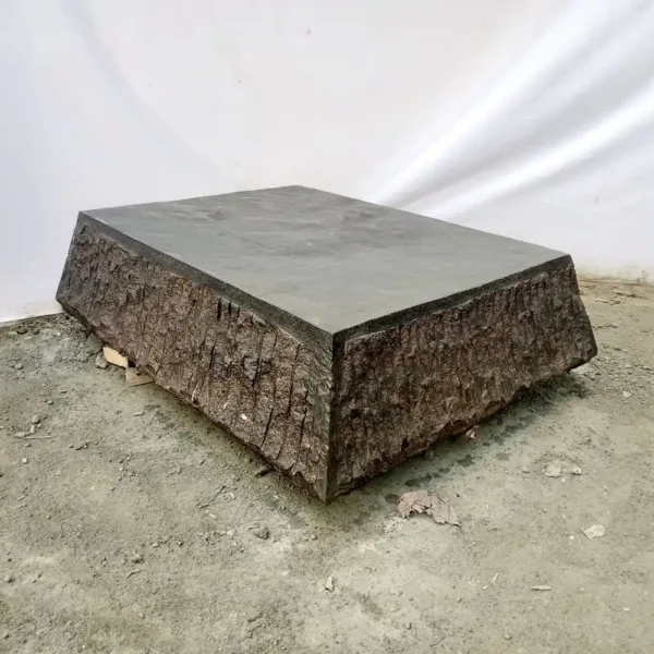 Grand Socle Base pour Statue de Jardin en Pierre Volcanique Naturelle Noir Antique 80cm – Image 4