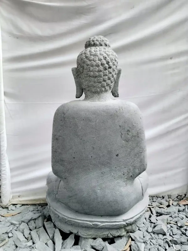 Statue bouddha assis méditation en pierre naturelle premium 105 cm – Image 2