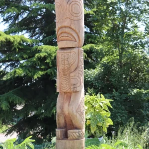 Statue tiki totem en bois de cocotier 150cm Polynésie, décoration extérieur intérieur – Morea