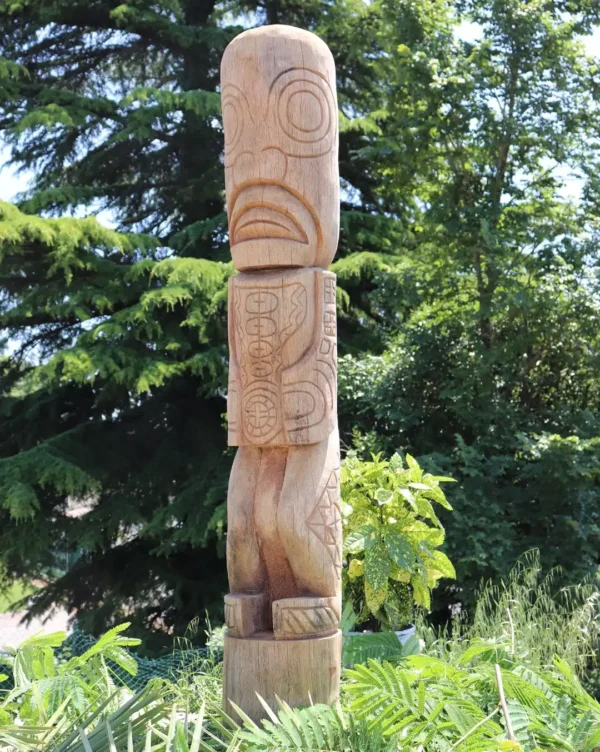 Statue tiki totem en bois de cocotier 150cm Polynésie, décoration extérieur intérieur – Morea