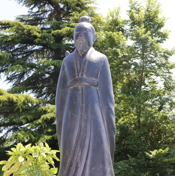 Statue de jardin guerrier chinois xian Bao debout extérieur noir antique 160cm – Image 2