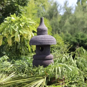 Lanterne japonaise statue de jardin en pierre de lave 50cm – Nara