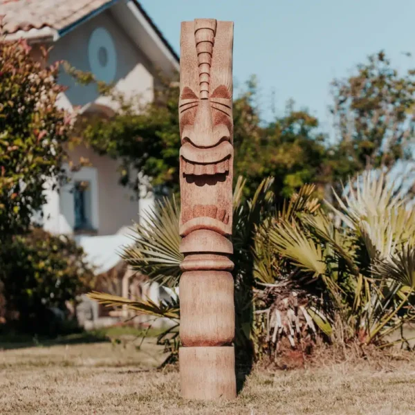 Statue de jardin Totem Tiki en bois de cocotier – 150cm Lombok