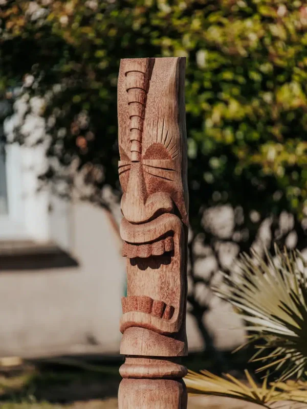 Statue de jardin Totem Tiki en bois de cocotier – 150cm Lombok – Image 3