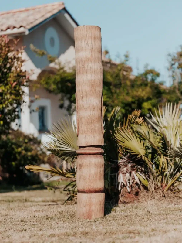 Statue de jardin Totem Tiki en bois de cocotier – 150cm Lombok – Image 4