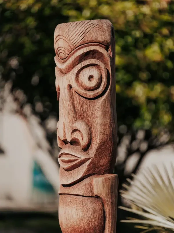 Statue de jardin Totem Tiki en bois de cocotier – 150cm Sumba – Image 3