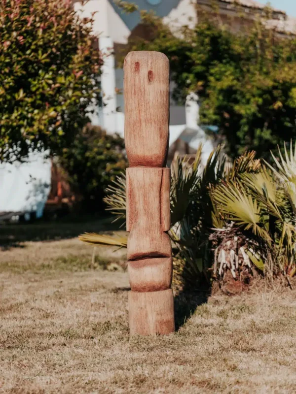 Statue de jardin Totem Tiki en bois de cocotier – 150cm Sumba – Image 4