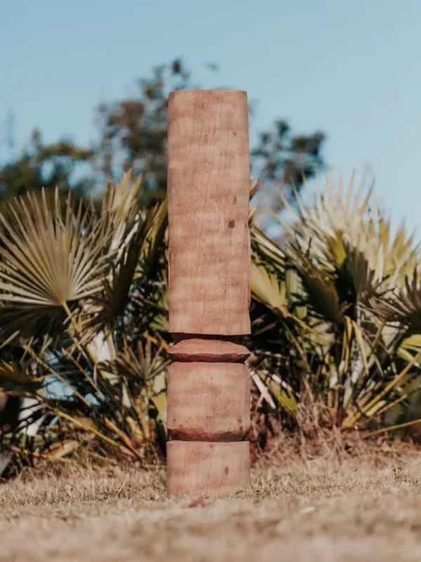 Statue jardin Totem Tiki polynésien en bois de cocotier – 100cm Lombok – Image 4