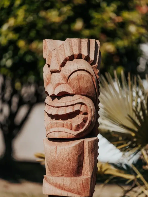 Statue de jardin – Totem Tiki en bois de cocotier 100cm – Gili – Image 3
