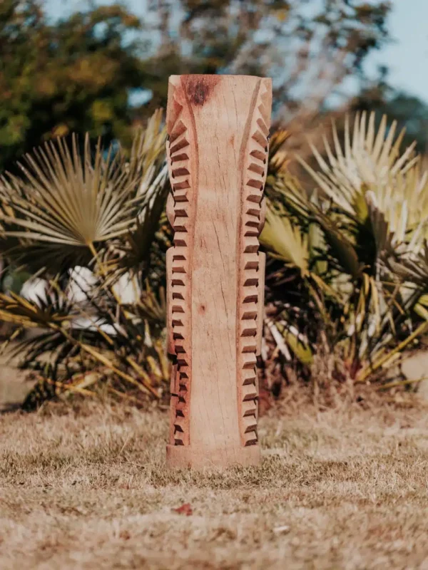 Statue de jardin – Totem Tiki en bois de cocotier 100cm – Gili – Image 4