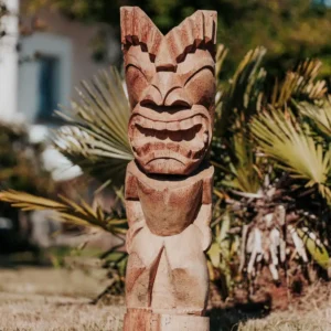 Statue tiki – Totem jardin extérieur – Polynésie, en bois de cocotier 100cm – Sumbawa