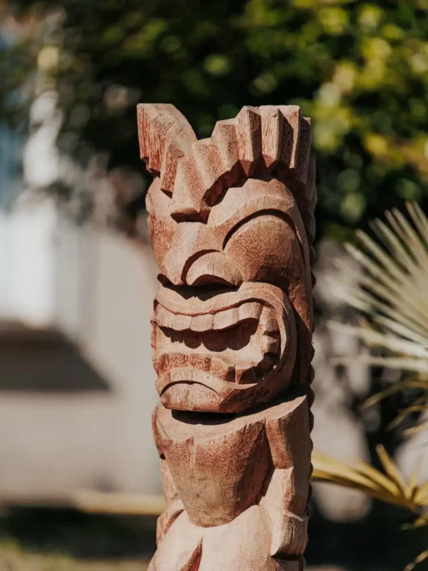 Statue tiki – Totem jardin extérieur – Polynésie, en bois de cocotier 100cm – Sumbawa – Image 2