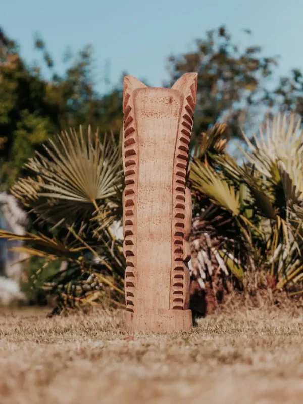 Statue tiki – Totem jardin extérieur – Polynésie, en bois de cocotier 100cm – Sumbawa – Image 4