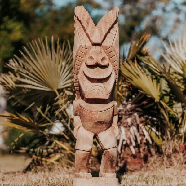 Statue tiki totem de Polynésie en bois de cocotier 100cm – Bajo