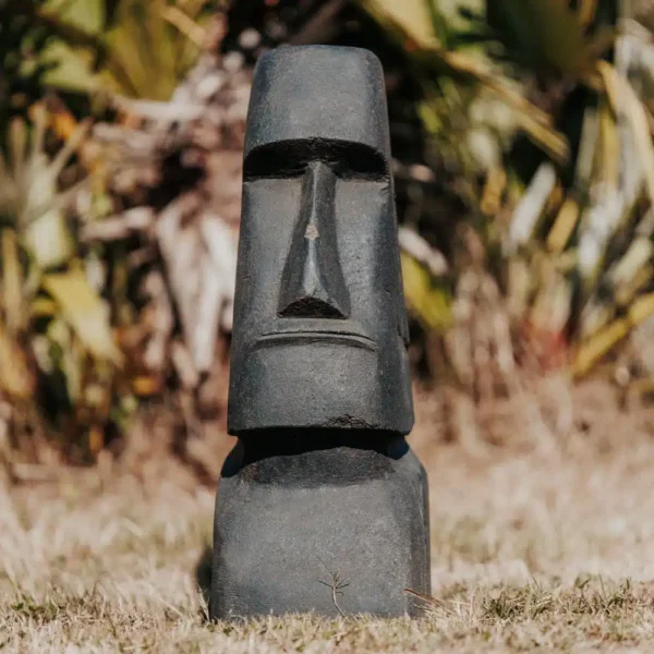 Statue île de pâques MOAI pour extérieur jardin en pierre volcanique naturelle antique 50cm
