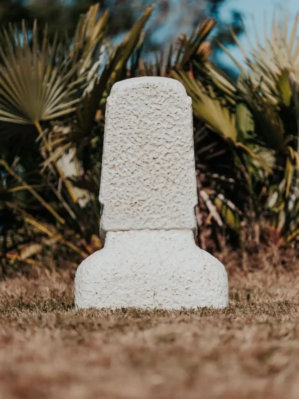 Statue MOAÏ blanche de l’île de pâques pour jardin extérieur, 65 cm – Image 4