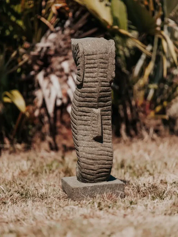 Statue hippocampe jardin extérieur en pierre volcanique 50cm – Image 3