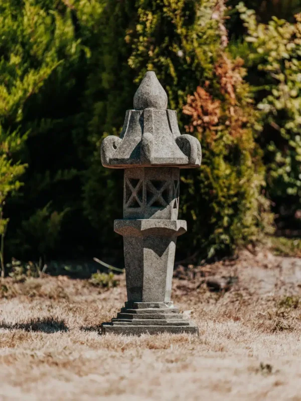 Lampe Japonaise Lanterne Pagode Statue de Jardin en Pierre Volcanique 80cm – Kobe – Image 2