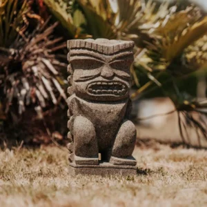 Statue de jardin extérieur – Totem Tiki en pierre volcanique – 50cm, Tupai