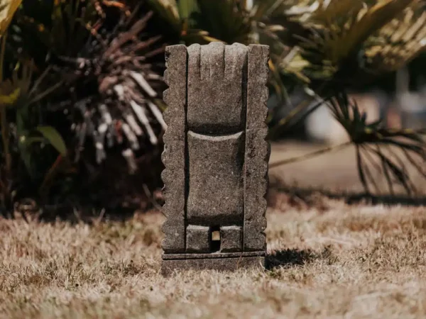 Statue de jardin extérieur – Totem Tiki en pierre volcanique – 50cm, Tupai – Image 3