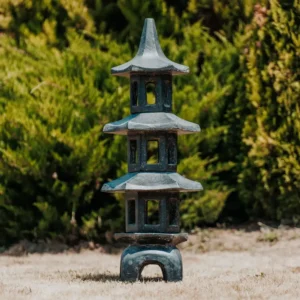 Lampe Japonaise Lanterne Pagode Statue de Jardin Noir Antique 100cm – Tokyo