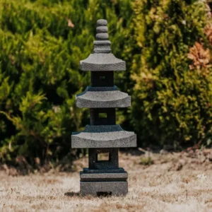 Lampe Japonaise Lanterne Pagode Statue de Jardin en Pierre de Lave 80cm – Meguro