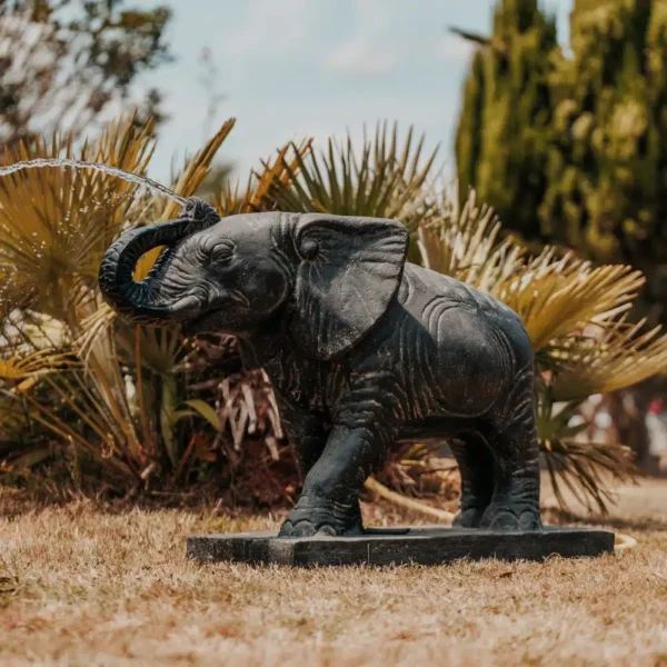 statue-de-jardin-extérieur-éléphant-fontaine-noir-antique-107cm