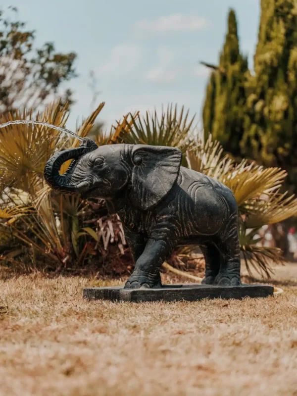 statue-de-jardin-extérieur-éléphant-fontaine-noir-antique-107cm