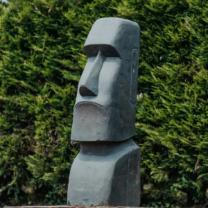 Statue île de pâques MOAI pour extérieur jardin en pierre volcanique naturelle XXL 150cm