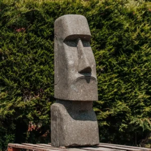 Statue île de pâques MOAI pour extérieur, en pierre volcanique naturelle XXL 150cm