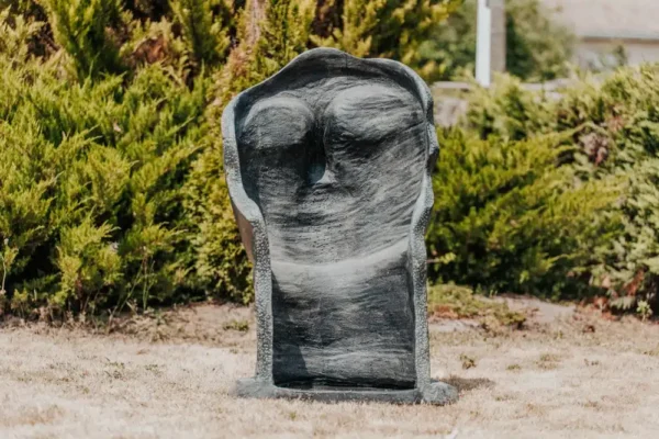 Statue Visage Homme Grecque Noir Antique 120cm – Image 3