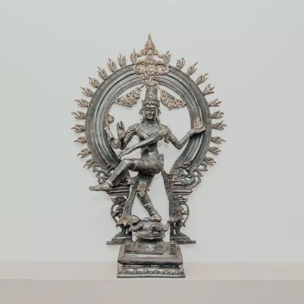Statuette Statue Shiva Nataraja Dansant Dieu Indien Debout Couleur Bronze et Or 60cm