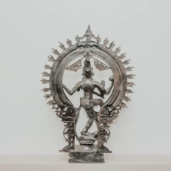Statuette Statue Shiva Nataraja Dansant Dieu Indien Debout Couleur Bronze et Or 60cm – Image 2