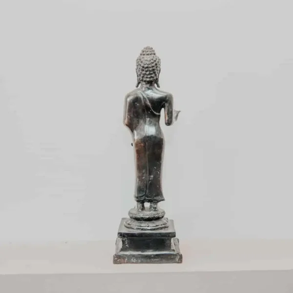 Statue Bouddha debout couleur bronze 33 cm – Image 2