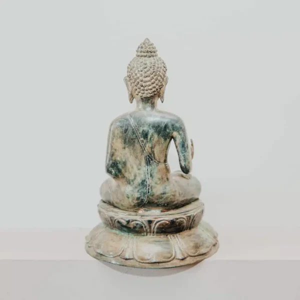 Statuette Statue Bouddha Assis Couleur Bronze 27cm – Image 2