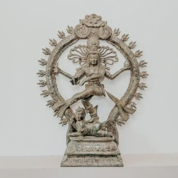 Statuette Statue Dieu Indien Shiva Nataraja Dansant Debout Couleur Bronze 60cm