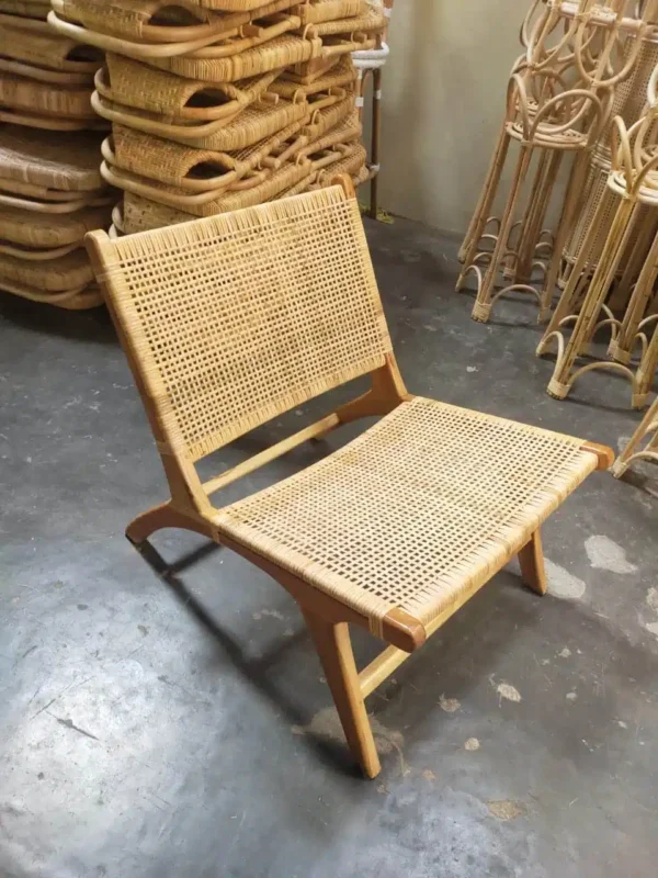 Fauteuil en rotin naturel et bois massif de teck – Tomy – Image 2