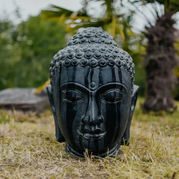 Statue fontaine de jardin tête de bouddha 50cm – Image 4