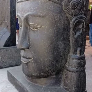 Grande Fontaine de Jardin Tête de Bouddha Khmer sur Base 180cm