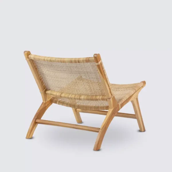 Fauteuil en rotin naturel et bois massif de teck – Tomy – Image 4