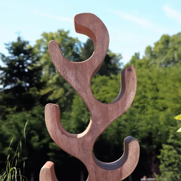 Rack Étagère Décoration pour Bouteilles de Vin en Bois Massif de Suar 50cm - Christo – Image 4