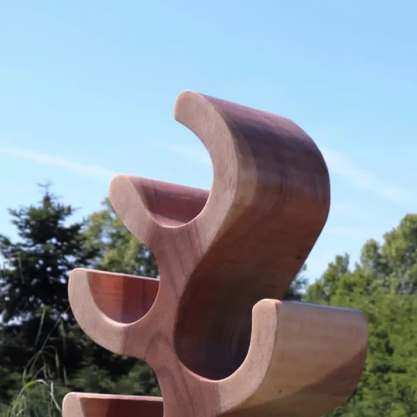Rack Étagère Décoration pour Bouteilles de Vin en Bois Massif de Suar 50cm - Christo – Image 7